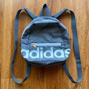 Bags | Adidas Linear Mini Backpack Gray White Rose Gold | Poshmark